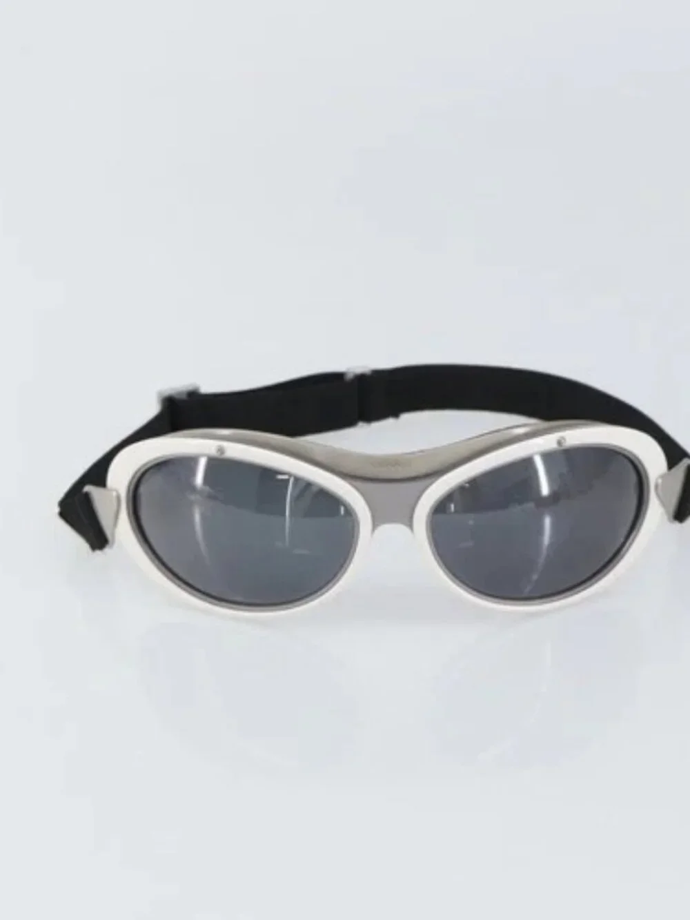 CHANEL Goggles Sunglasses plastic Black CC Auth SW1992